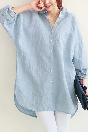 Camisa de Lino de Gran Tamaño