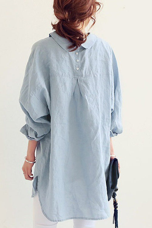Camisa de Lino de Gran Tamaño