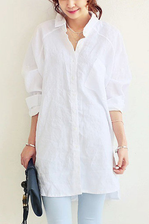 Camisa de Lino de Gran Tamaño