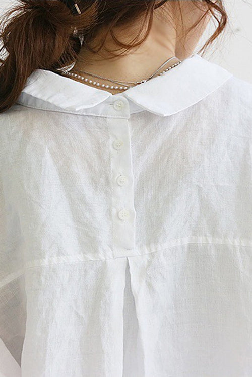 Camisa de Lino de Gran Tamaño