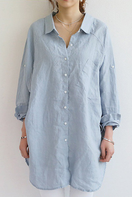 Camisa de Lino de Gran Tamaño
