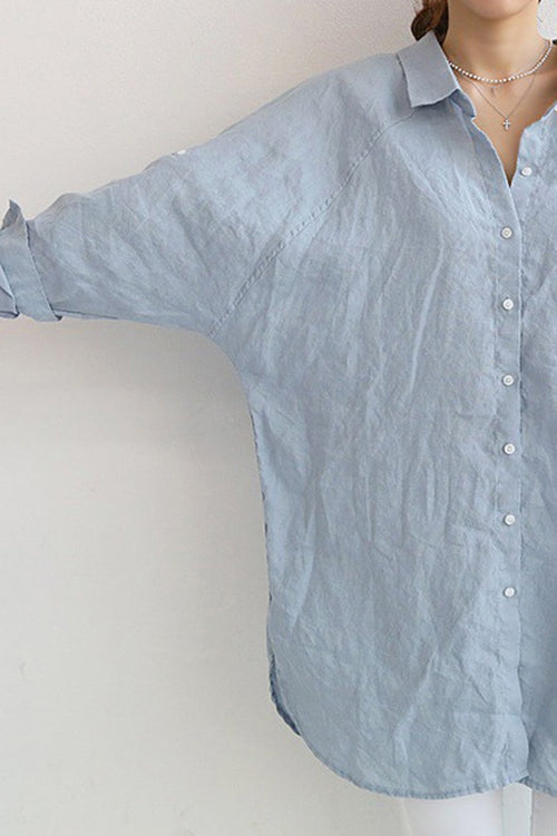 Camisa de Lino de Gran Tamaño