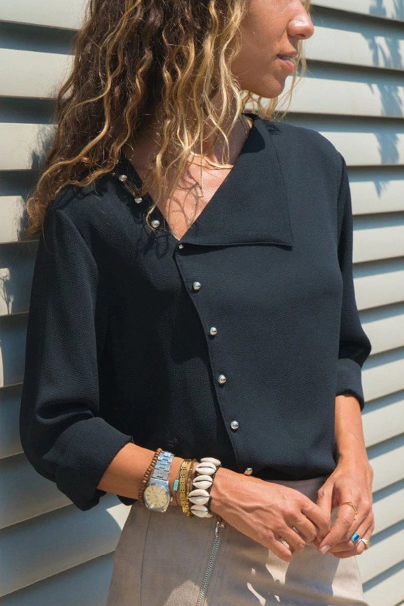 Blusa con Botones Delanteros y Manga