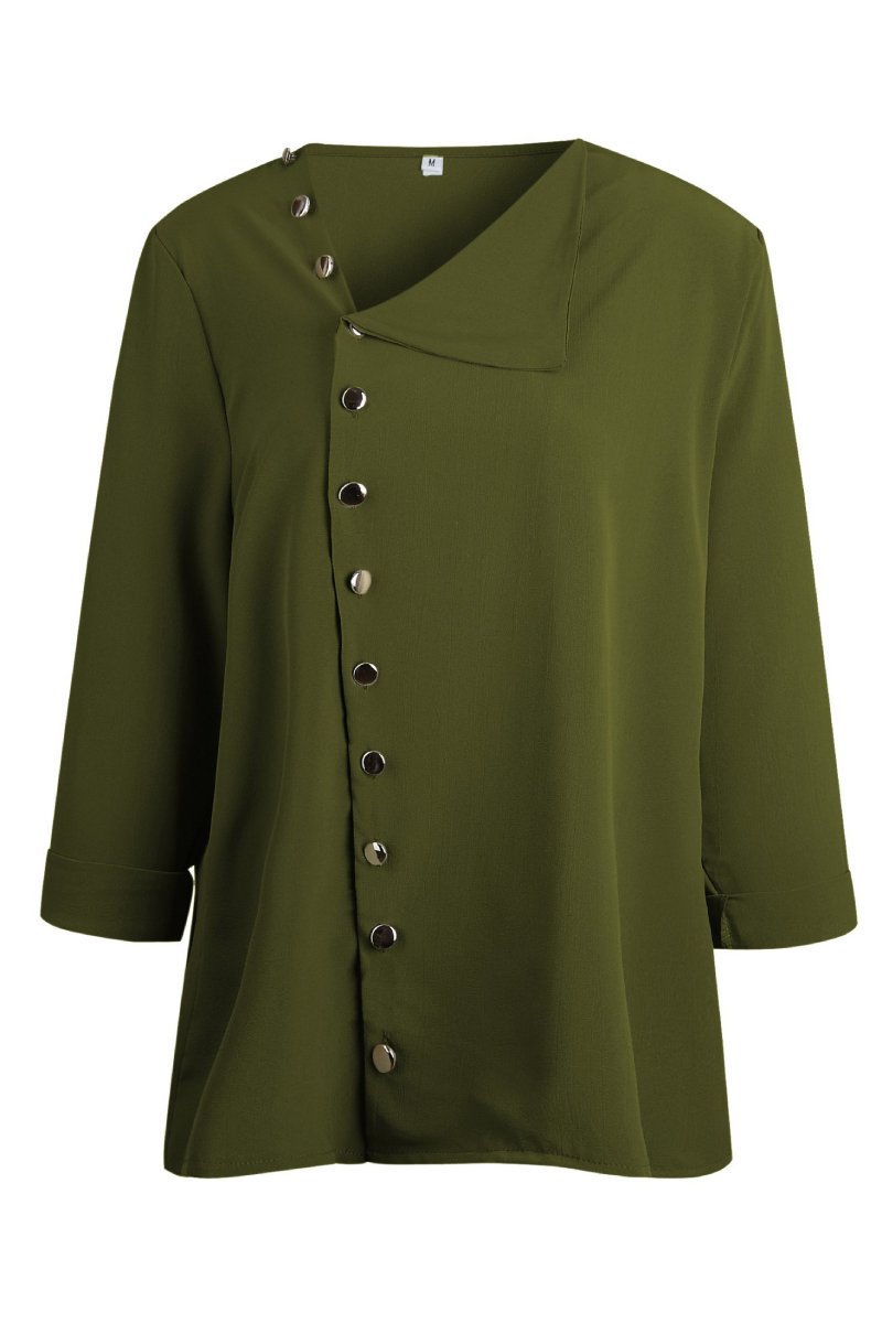Blusa con Botones Delanteros y Manga