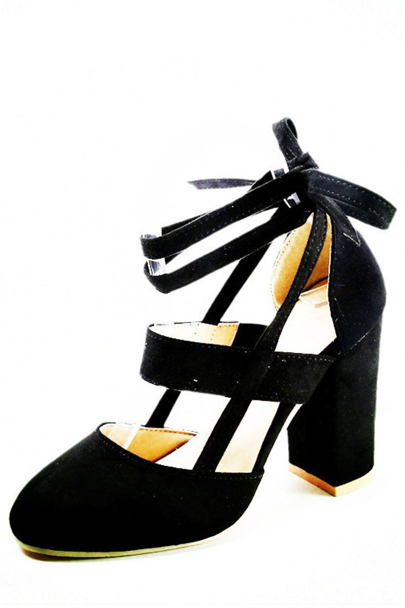 Sandalia de Punta Redonda y Tacón Bloque