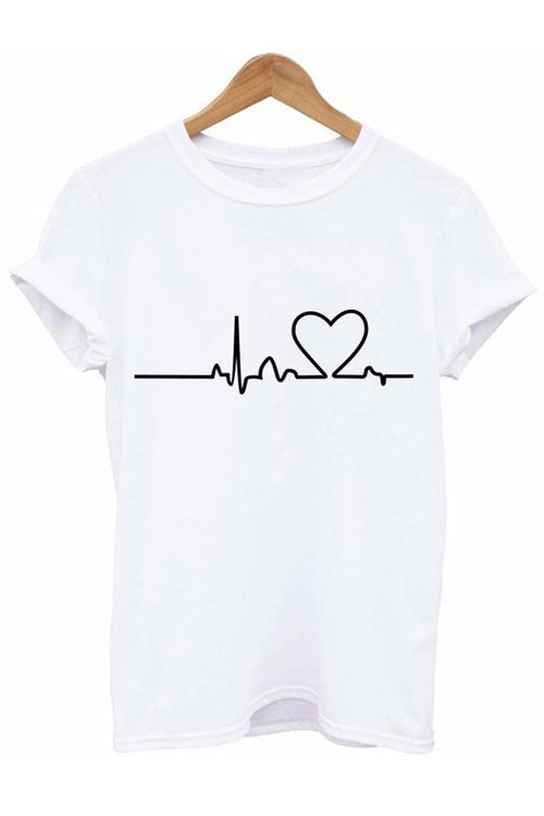 Camiseta con estampado de ritmo cardíaco