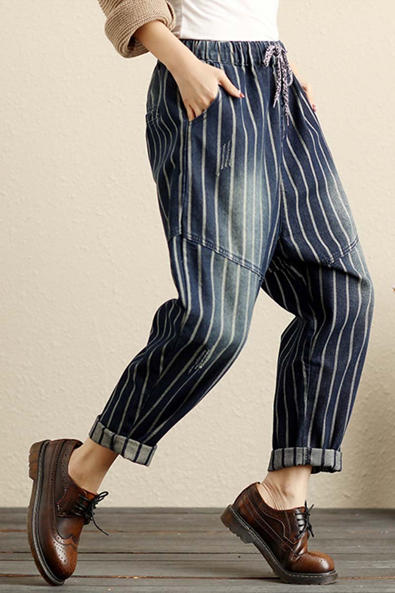 Pantalones de harén de mezclilla holgados