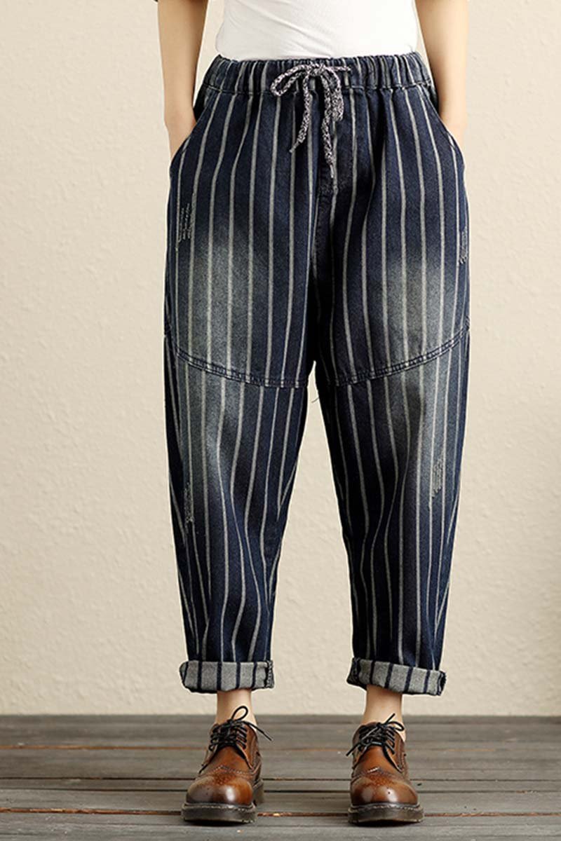 Pantalones de harén de mezclilla holgados