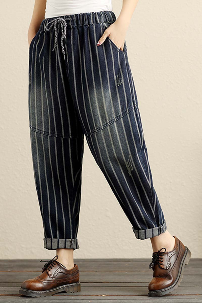 Pantalones de harén de mezclilla holgados