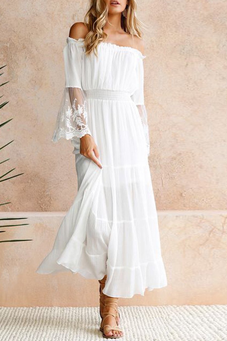 Vestido Maxi Vintage con Encaje