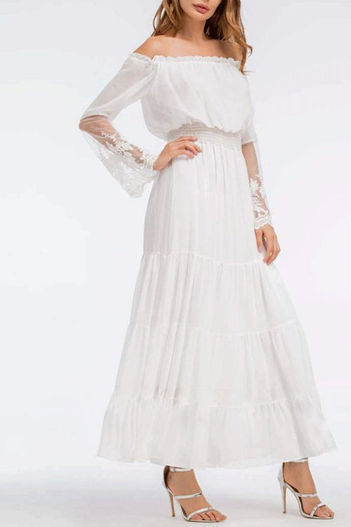 Vestido Maxi Vintage con Encaje