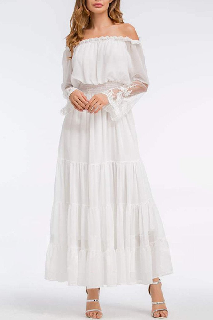 Vestido Maxi Vintage con Encaje