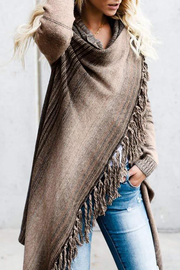 Chaqueta Chal Con Flecos