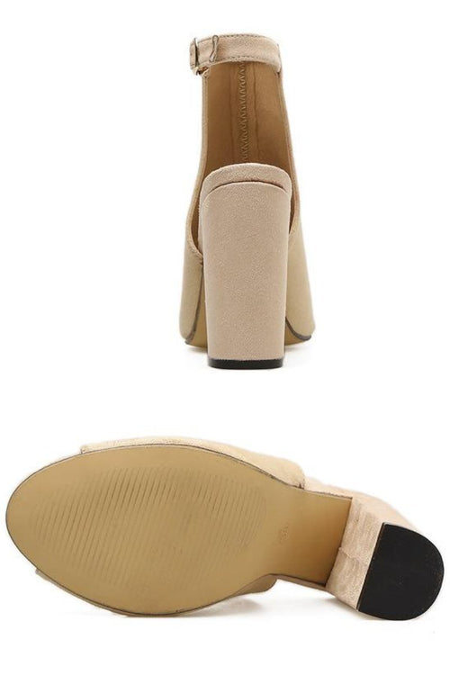 Botines Chunky Heel Peep Toe con Talón Abierto