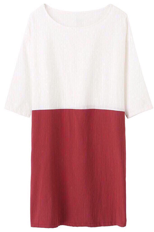 Vestido de Lino Bloque de Color