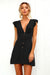 Vestido Minifalda con Botones y Manga Fruncida
