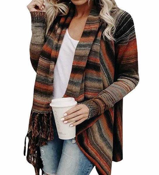 Chaqueta Chal Con Flecos