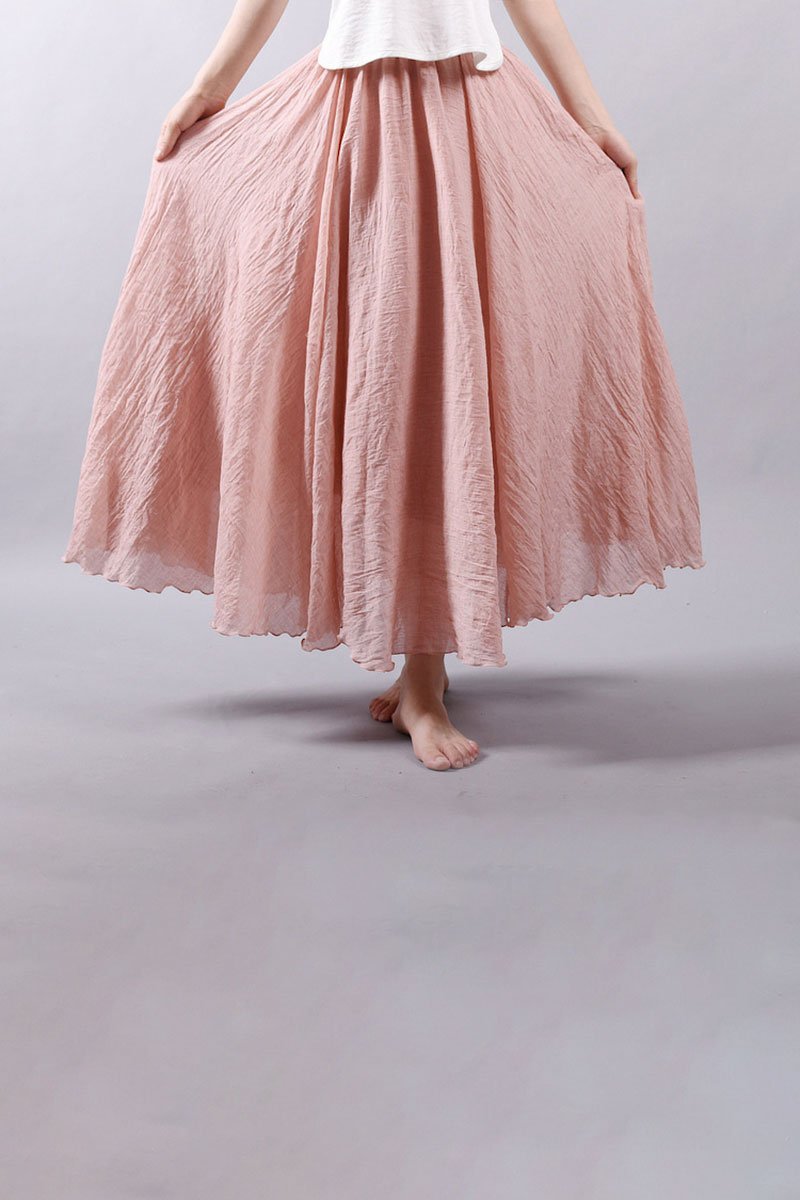 Falda de Lino Cintura Alta